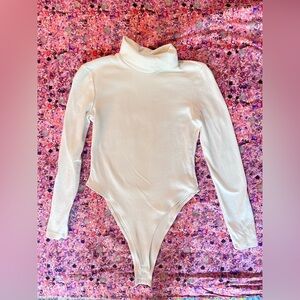 White Long Sleeve Turtleneck Bodysuit